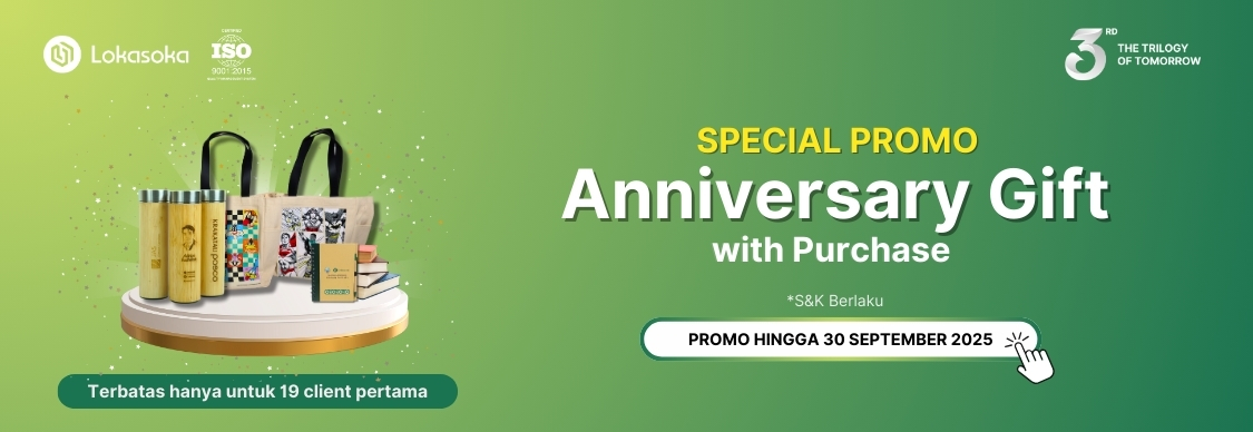 Gratis ongkir hingga 500K & gratis desain hanya di Lokasoka