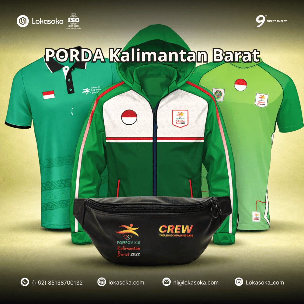 Custom seragam olahraga kantor bahan jersey dry-fit yang nyaman dan menyerap keringat, solusi baju olahraga event perusahaan dari Lokasoka