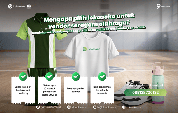 Vendor pembuatan seragam olahraga custom di Jakarta, spesialis baju training untuk event perusahaan dengan pengerjaan cepat dan rapi.