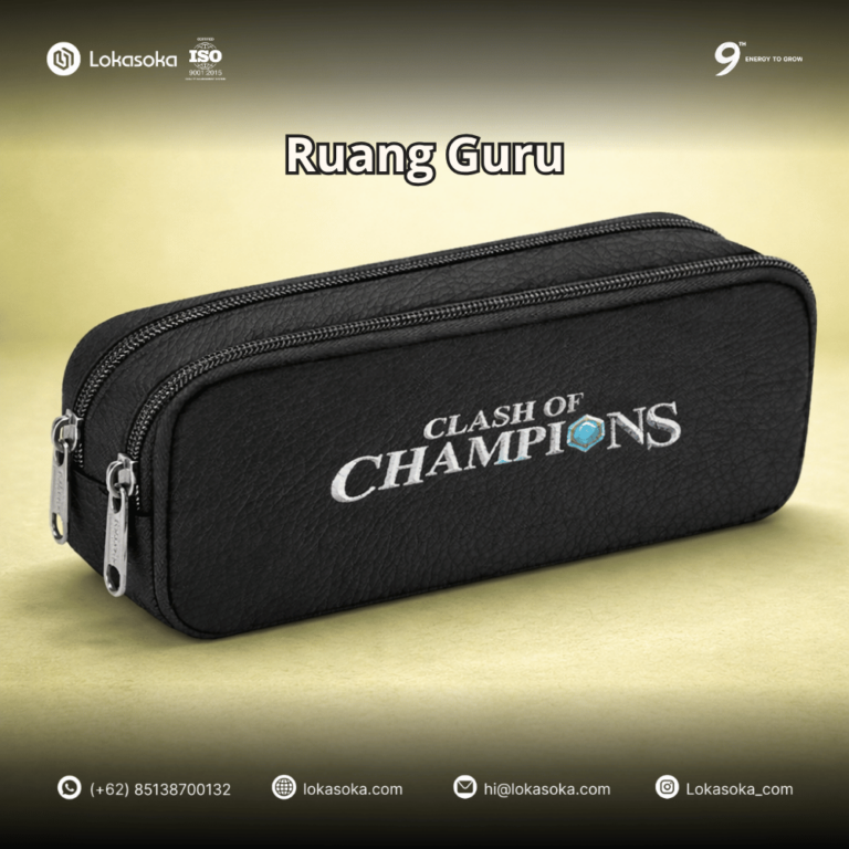 Paket alat tulis kantor (ATK) dan kotak pensil custom untuk souvenir event sekolah atau universitas, souvenir yang bermanfaat dengan desain kreatif dan rapi dari Lokasoka
