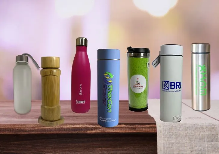 Aneka botol tumbler yang pernah diproduksi oleh Lokasoka untuk top klien, pilih favorit Anda