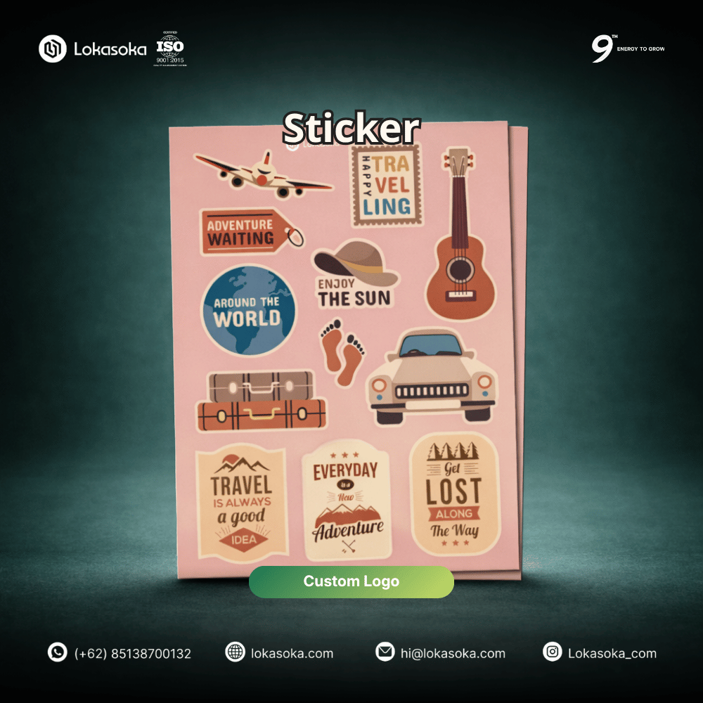 Paket goodie bag untuk event isi sticker custom