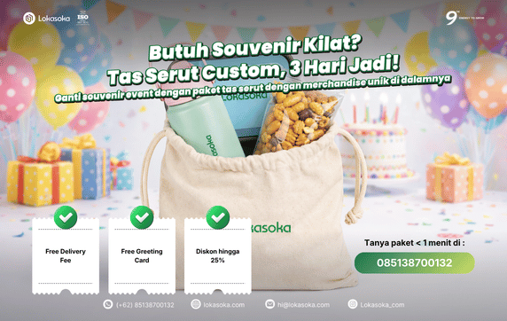 Promo paket tas serut custom untuk event, butuh cepat? Hanya di Lokasoka
