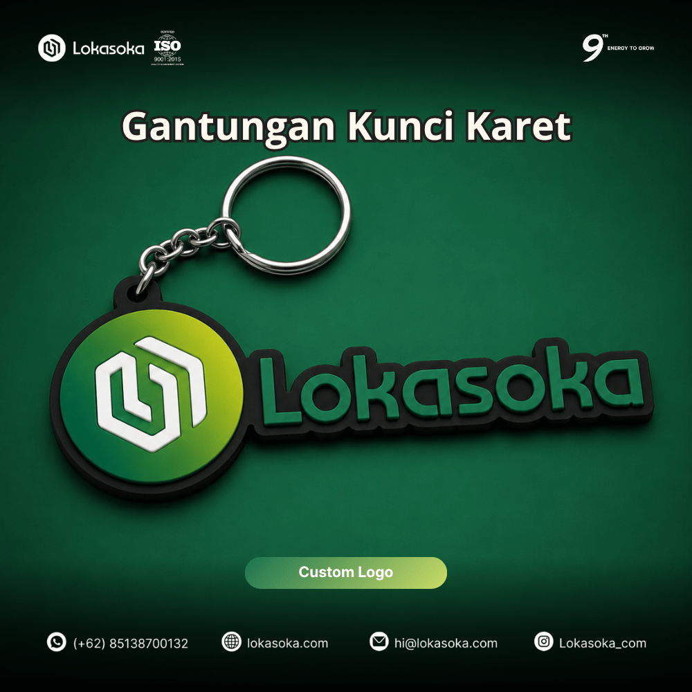 Custom gantungan kunci rubber/karet dan merchandise promosi di Lokasoka