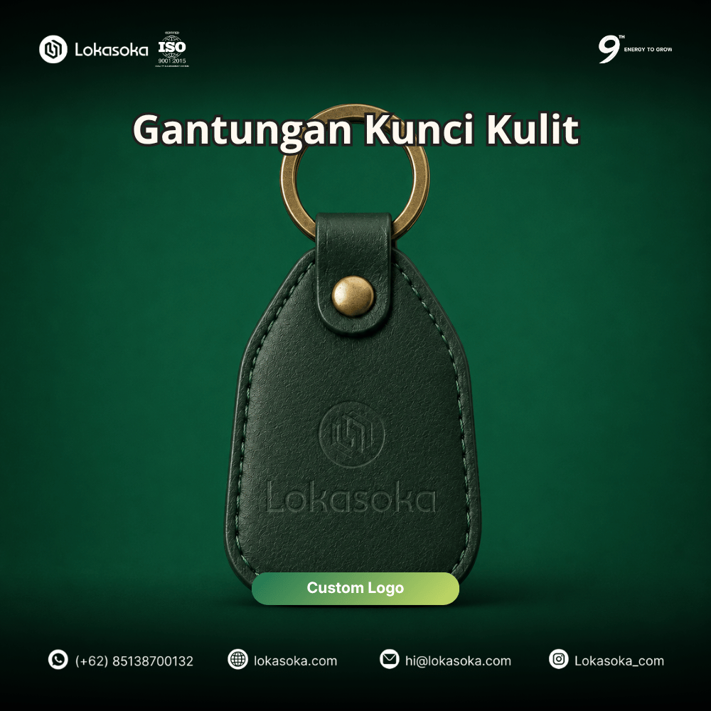 Custom gantungan kunci kulit dan merchandise promosi di Lokasoka