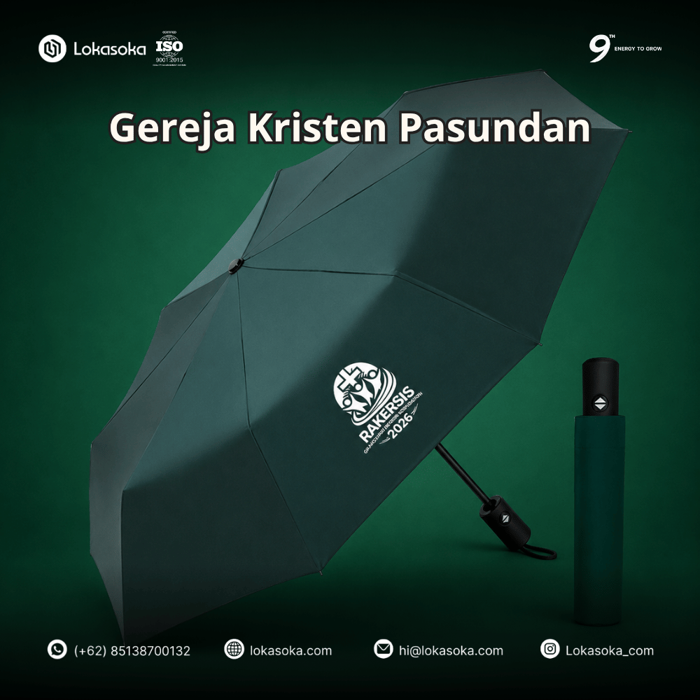 Custom payung golf sebagai souvenir perusahaan di Lokasoka