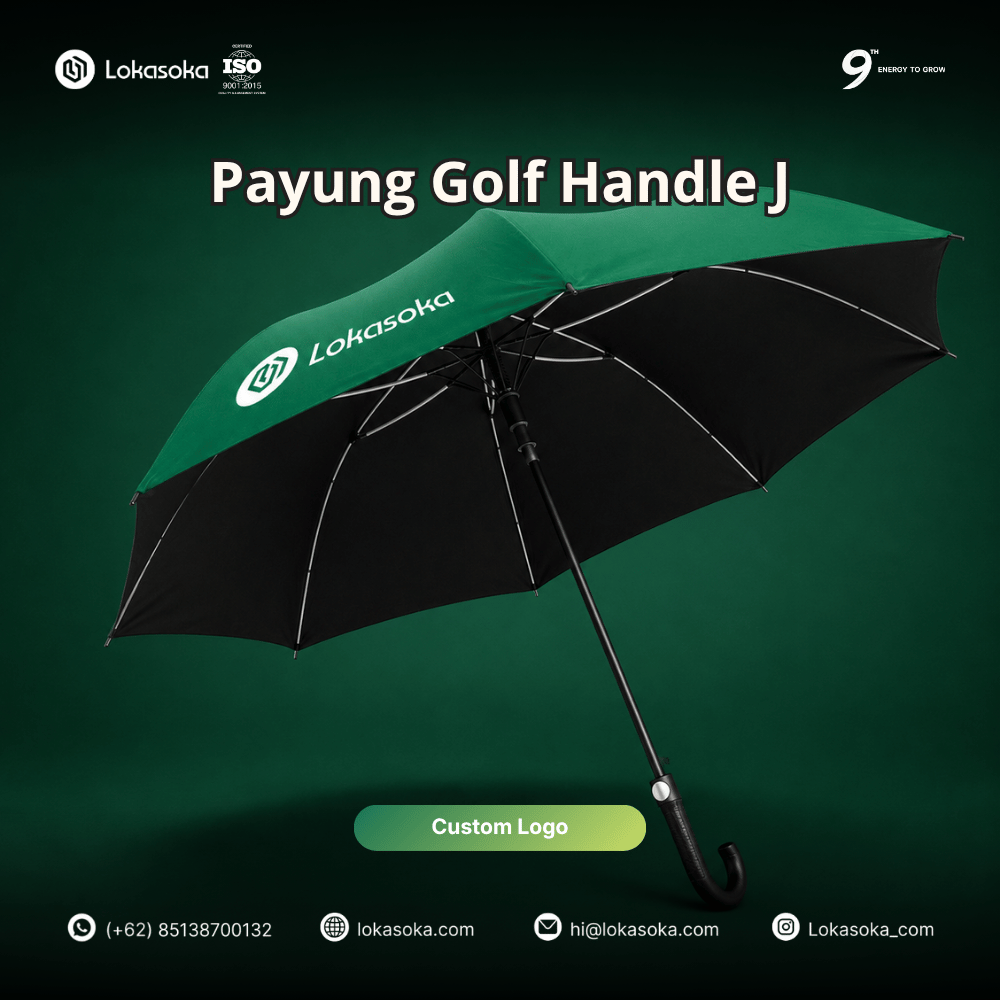 Custom payung golf sebagai souvenir perusahaan di Lokasoka