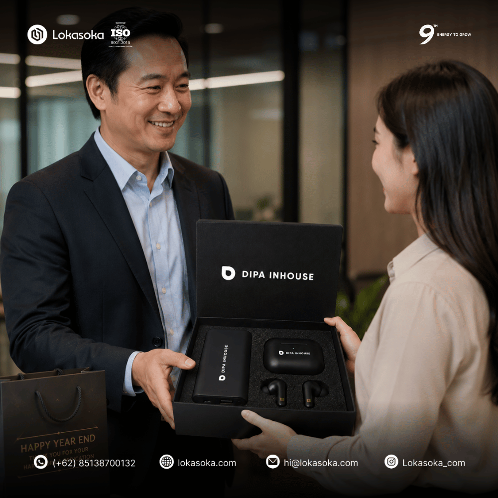 Custom souvenir elektronik untuk corporate gift ke pegawai dan klien di Lokasoka