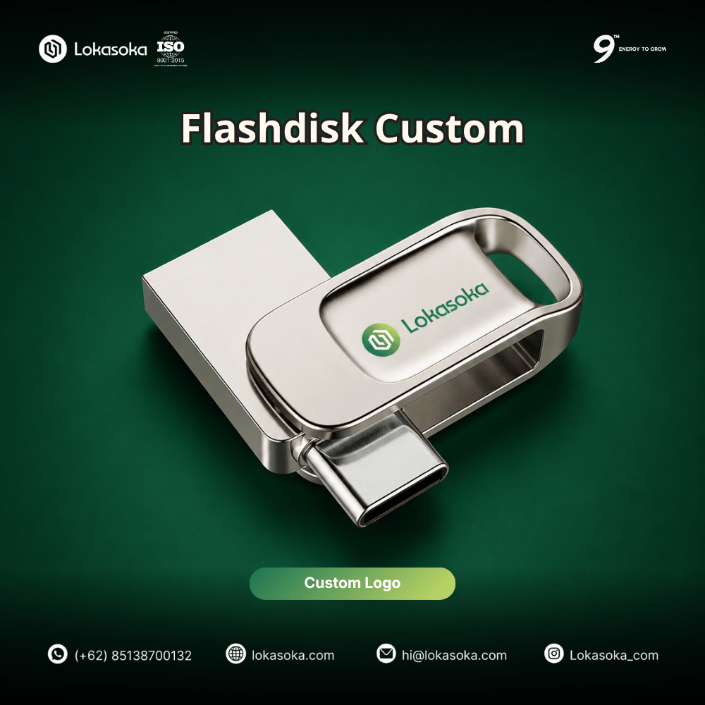 Custom souvenir flashdisk untuk corporate gift ke pegawai dan klien di Lokasoka
