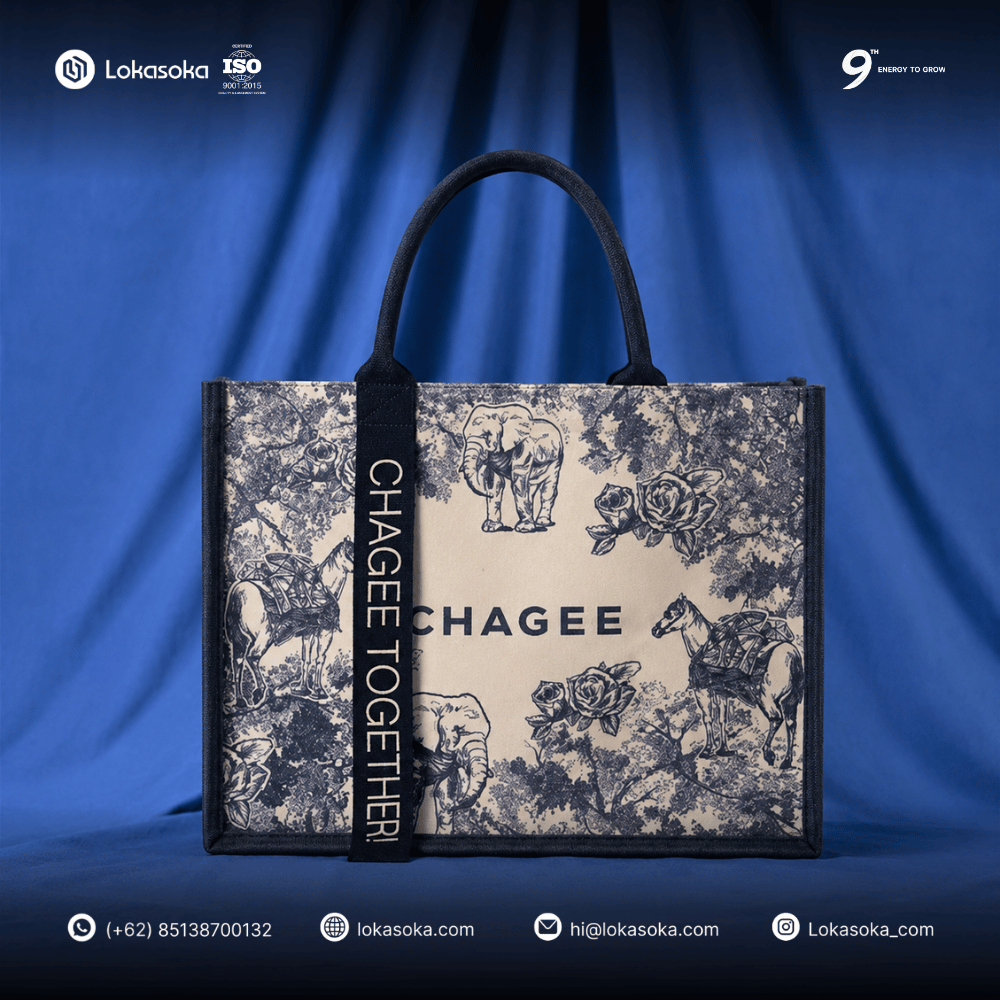 Custom totebag untuk merchandise brand di Lokasoka