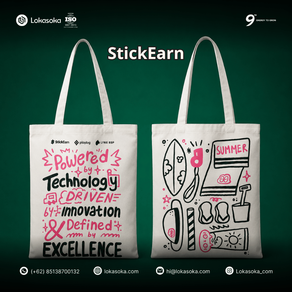 Custom totebag untuk merchandise brand di Lokasoka