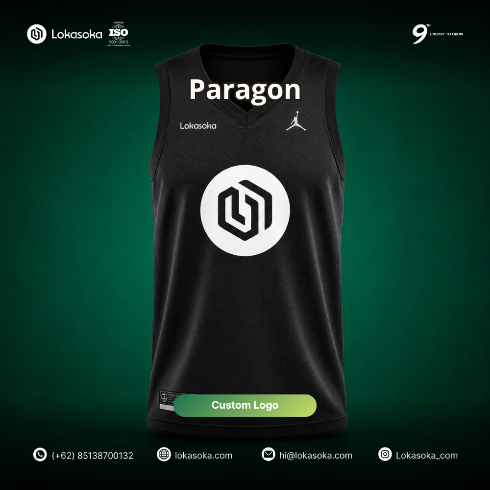 Custom seragam olahraga bahan paragon untuk event kantor di Lokasoka