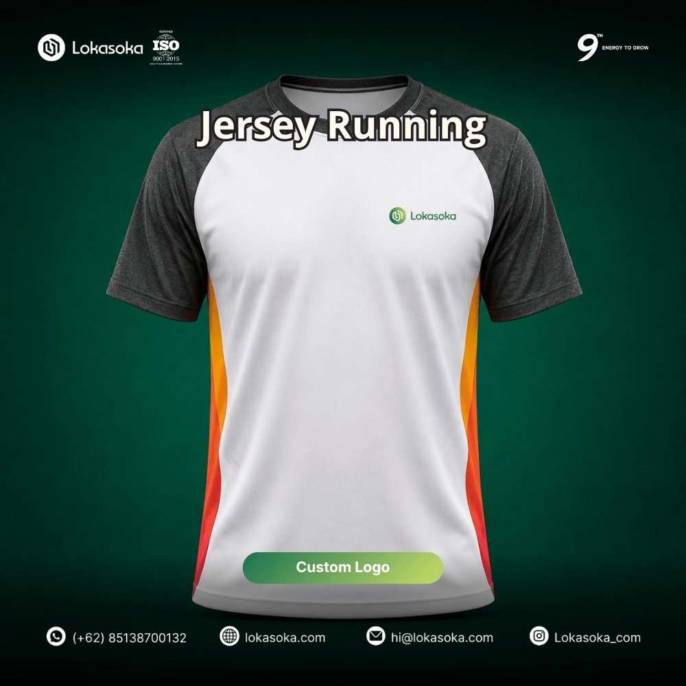 Custom jersey running untuk merchandise race pack event marathon di Lokasoka