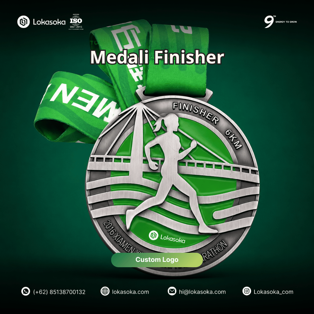 Custom Medali untuk merchandise race pack event marathon di Lokasoka