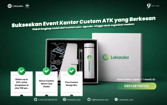 Promo custom pulpen, agenda, notebook, di Lokasoka