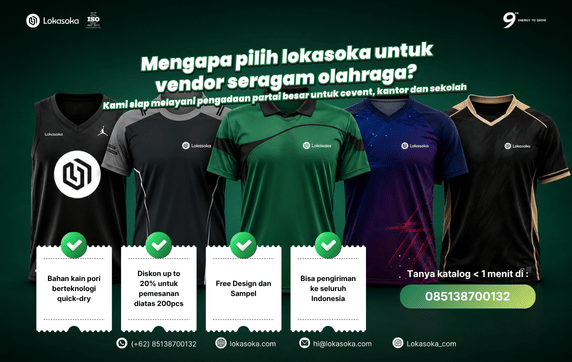 Custom seragam olahraga untuk event kantor di Lokasoka
