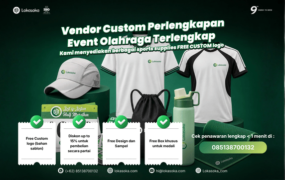 Custom race pack untuk merchandise event marathon di Lokasoka